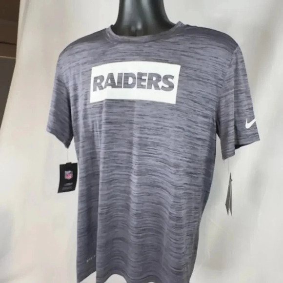 NEW Nike Dri-Fit NFL Raiders Sideline 2020 Velocity Performance Tee Gray Mens M - Picture 3 of 10